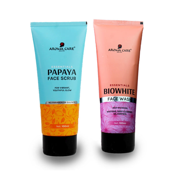 Aroma Care Essentials Papaya Party kit / Papaya Face Scrub -Bio White  Face Wash