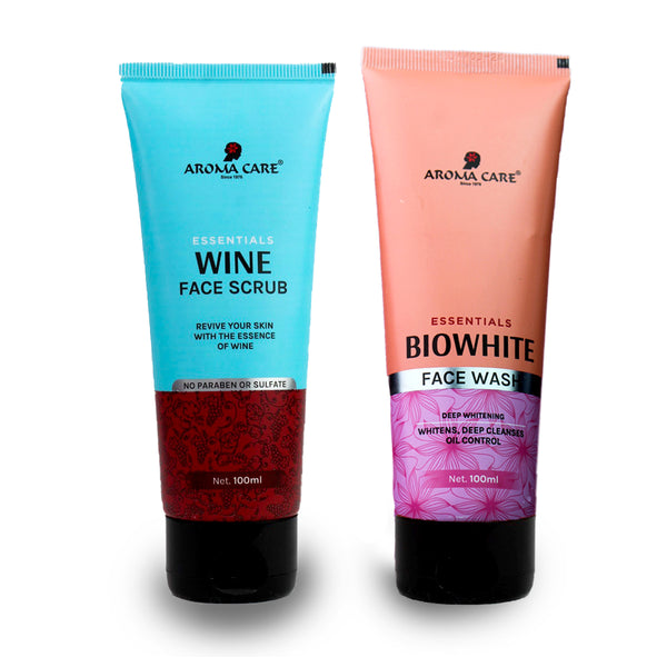 Aroma Care Essentials Wine Party kit / Wine Face Scrub -  Bio White Face Wash