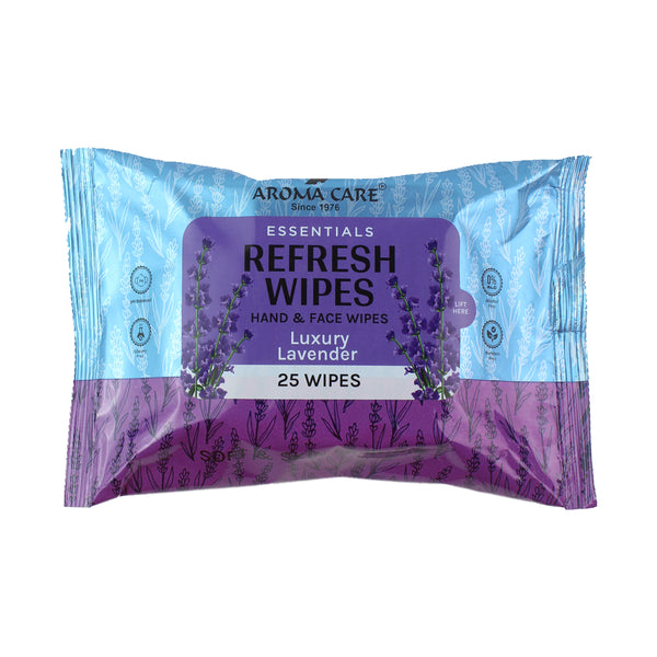 ESSENTIALS LUXURY LAVENDER REFRESH WIPES 25 WIPES