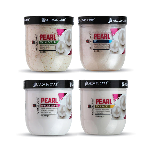 Pearl Facial Kit / "Scrub, Gel, Massage Cream, Face Pack for Radiant, Glowing, and Youthful Skin"